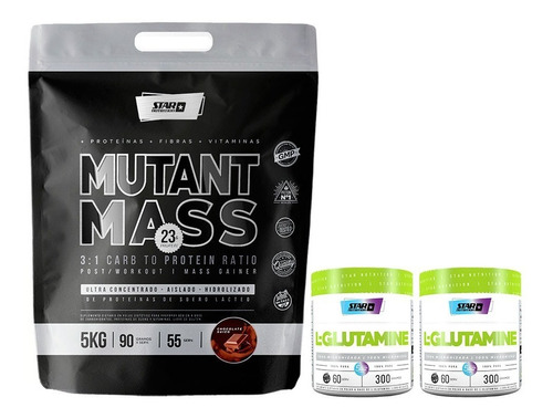 Mutant Mass 5 Kg + 2 Glutaminas X 300 Grs Star Nutrition