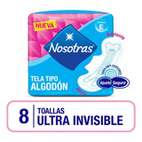 Nosotras Toallitas Higiénicas Tela Ultrainvisible 8 Unidades