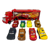 Cars Trailer Mack 36 Cm + 8 Vehículos Rayo Mcqueen Fricción