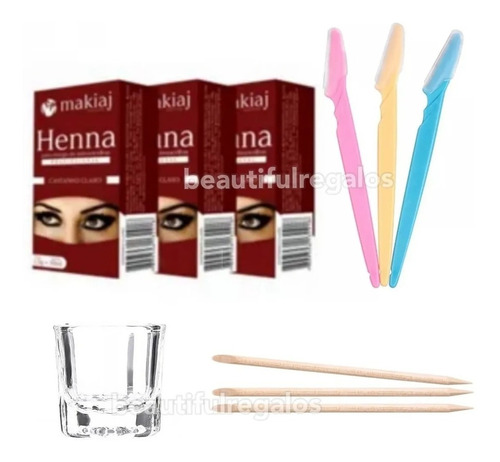 Kit Perfilado De Cejas + Henna + Perfiladores + Vaso Dappen