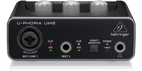 Interfaz Audio Behringer Um2 1xlr/ 1trs Grabacion Homestudio