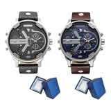 Relojes De Cuarzo Simples Y Elegantes Para Hombre, 2 Piezas