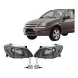 Juego Optica Chevrolet Celta 2013 2014 2015 Gris + Cree Led