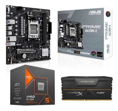 Kit Upgrade Amd Ryzen 5 8500g + A620m-e Asus + 16gb 5200mhz