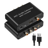 Extrator Conversor Áudio Hdmi Coaxial Spdif P/ Rca P2 Óptico