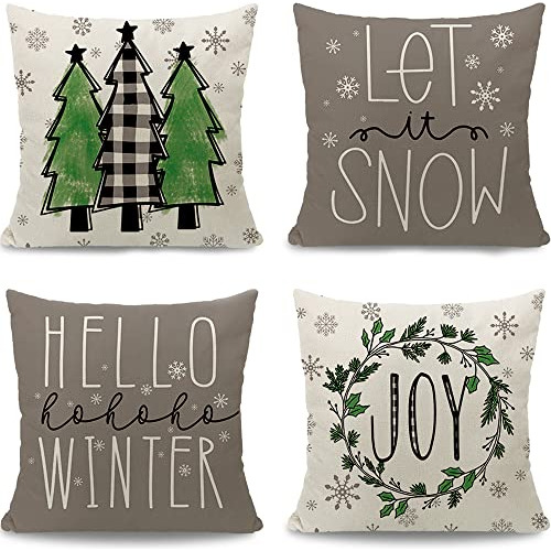 Fundas De Almohada De Navidad 18x18 Árbol De Navidad H...