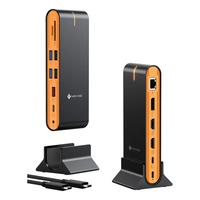 Novoo Docking Station Usb 3.2 10Gbps 15 En 1 Usb C Hub Dual Hdmi 8k Dp Dock Con C to C Cable | Meses sin interés