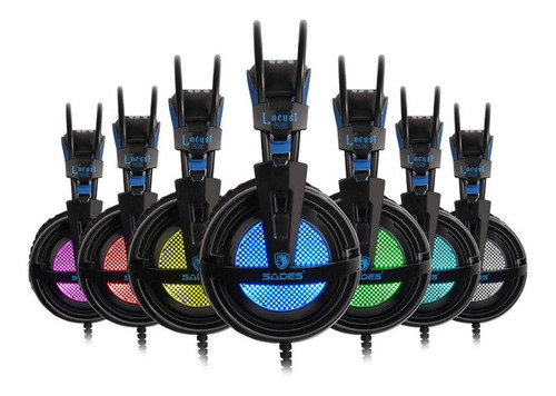 Diadema Gamer Sades Profesional Sonido 7.1 Rgb Locust Plus