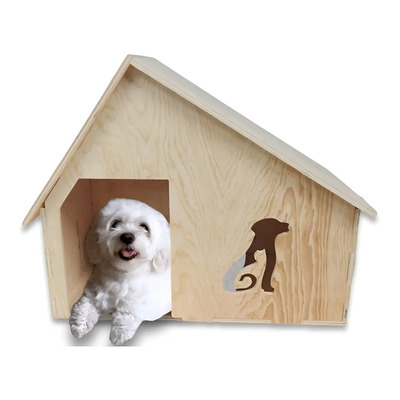 Casa para perro pequeño o gato Créalo En 3dcuu madera natural térmica 70x60x40cm | MercadoLibre