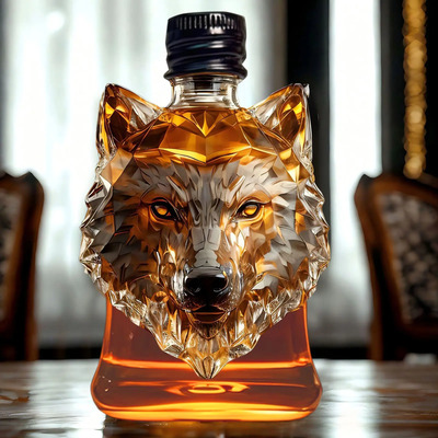 Garrafa De Uísque K Wolf Head Garrafa De Vidro Com Alto Teor