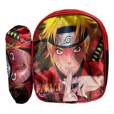 Bolsa Lancheira Escolar Com Estojo Infantil Menino Naruto