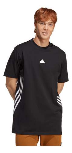 Playera adidas Casual Future Icons 3 Stripes Hombre Negro