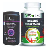2 Botes Colágeno Hidrolizado Vsouls ® Arandano Y Blueberry
