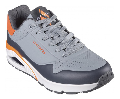 Zapatilla Hombre Uno Back Lit Gris Skechers