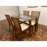 Conjunto Mesa De Jantar + 4 Cadeiras