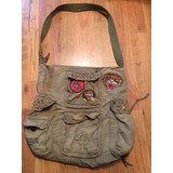 Bolsa Ed Hardy Patches Verde Militar Parches Grande Hobo!!