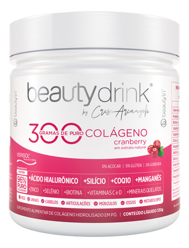 Colágeno Beautydrink® Cranberry Hidrolisado 300g Lançamento