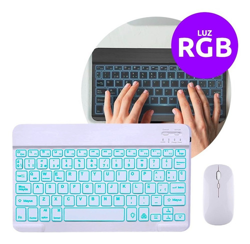 Mini Teclado Bluetooth Recargable Retroiluminado Mouse Xinua