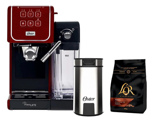 Kit Cafeteira Primalatte Oster + Moedor + Café Em Grão Lor