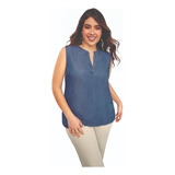 Blusa Casual Mujer Azul 912-17