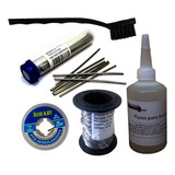 Kit Salva Chip Malha Fluxo Dessolda Solda Escova Esd Smd B