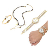 Reloj Pulsera Collar Mujer Conjunto De Joyas Esposa Novia