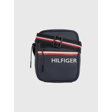 Bolso Mini Reporte Stripe Logo Azul Tommy Hilfiger