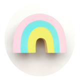 Perchero Pared Infantil Bebe Arcoiris Rainbow Hidrolaqueado