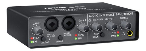 Interface De Áudio Usb Q-24 Gravação 24bits Placa De Som Pc
