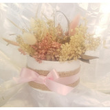 Flower Box Con Flores Disecadas - Ideal Regalo, Centro Mesa