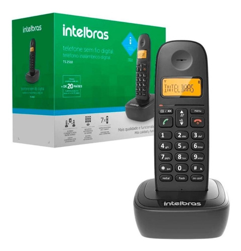 Telefone Sem Fio Intelbras Ts2510 C/identificador Preto