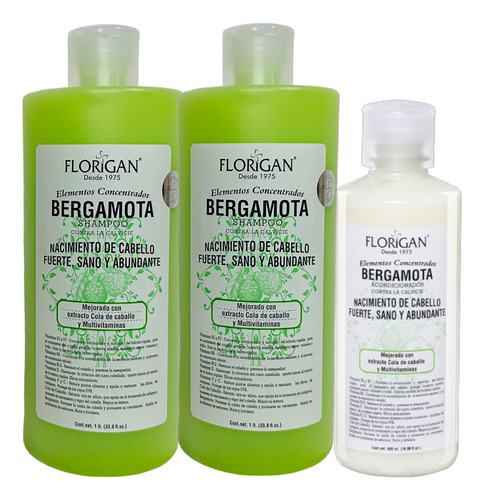 Kit De 2 Shampoo Bergamota 1lt + Acondicionador Florigan®
