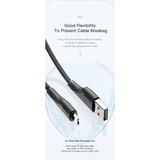 Cabo Carregador Micro Usb V8 Turbo 3a Essager 3 M Reforçado Cor Preto