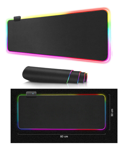 Pad Mouse Gamer Rgb Alfombra Escritorio 90cm X 40cm