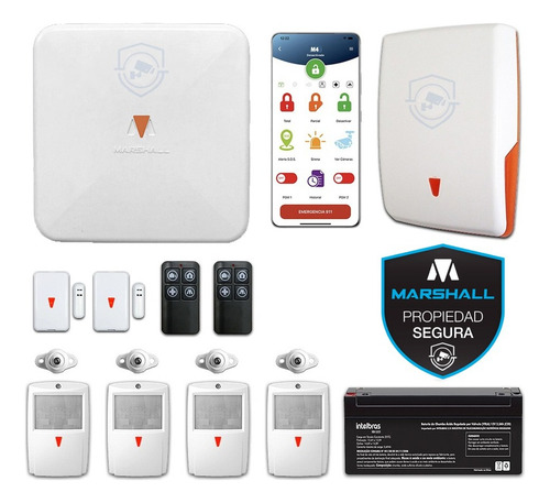 Kit Alarma Inalámbrica Marshall 4 Wifi + 4g Casa Local 