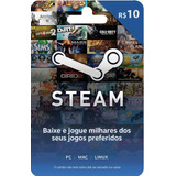 Steam Cartão Pré-pago R$ 10 Reais Crédito Card - Promoção