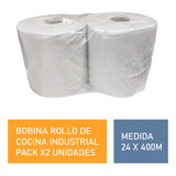 Stec Rollos De Papel Cocina Industrial Bobina X 2u 24 X 400mts Multiusos