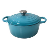 Olla Laffitte Hierro Fundido Esmaltado Jade 24cm 4,45l Horno Color Verde