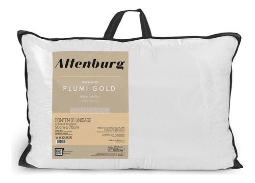 Travesseiro Plumi Gold Percal 180 Fios 50x70cm - Altenburg