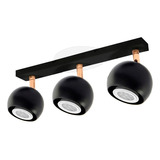 Lampara Aplique Techo Pared Gioluce Tini Gap 3 Luces Bocha Negro Cobre