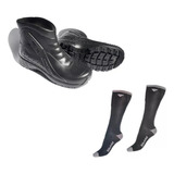 Botas + Medias Moto Galocha Pvc Impermable Lluvia Mototek