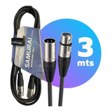 Cabo De Microfone Profissional Canon Cannon Xlr Audio De 3 Metros