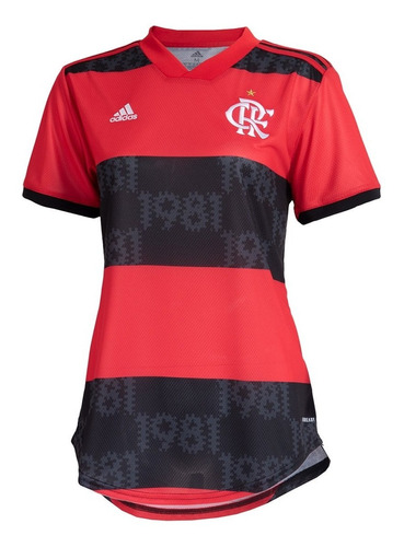 Camisa Feminina Flamengo adidas Rubro-negra 2021 Gg1000