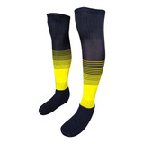 Kit 20 Pares Meião Futebol Degrade Preto Com Amarelo Adulto