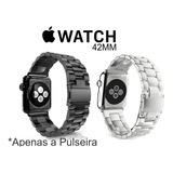 2 Pulseiras Aço Inox P/ Relógio Apple Watch 38-40-42 Ou 44mm
