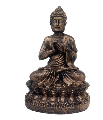 Buda Sakyamuni Na Flor De Lotus 15 Cm - Hindu Tibetano
