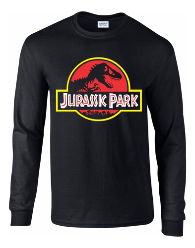 Playera Estilo Jurassic Park, Manga Larga 100% Algodón