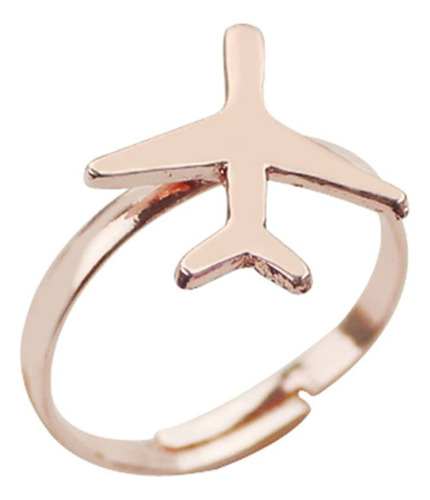 Anillo Avión Ajustable Laminado De Oro Rosa