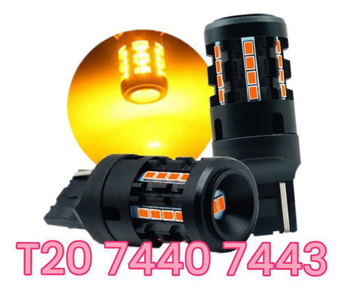 Par De Focos Led T20 Canbus Amarillo 23w 7440 7443 2500lm