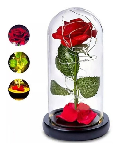 Rosa Eterna Rosa Cúpula De Vidrio Artificial Regalo Amor